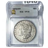 1878 8TF Morgan Silver Dollar ICG VF35