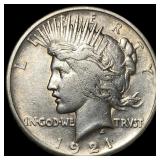1921 Silver Peace Dollar NEARLY UNCIRCULATED