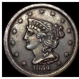 1854 Braided Hair Half Cent UNCIRCULATED