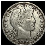 1906-D Silver Barber Half Dollar LIGHTLY CIRCULATE