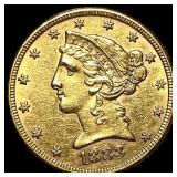 1883 Liberty Head Half Eagle $5 Gold  UNCIRCULATE