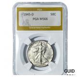1945-D Walking Liberty Half Dollar PGA MS66
