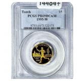 1995W 1/4oz Gold Commemeorative $5-Torch PCGS PR69