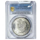 1891-CC Morgan Silver Dollar PCGS MS62 VAM 3
