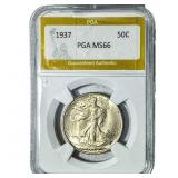 1937 Walking Liberty Half Dollar PGA MS66