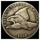 1858 Copper-Nickel Flying Eagle Cent NICELY CIRCUL