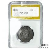 1801 Draped Bust Large Cent PGA VF35