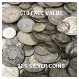 $10 Face Value Bag US Mixed 90% Silver
