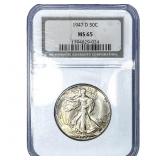 1947-D Walking Liberty Half Dollar NGC MS65