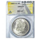 1885-O Morgan Silver Dollar ANACS MS64