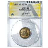 1857 Flying Eagle Cent ANACS EF40