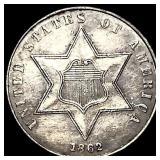 1862 Silver Three-Cent Piece UNCIRCULATED