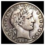 1908-S Silver Barber Half Dollar NEARLY  UNCIRCUL