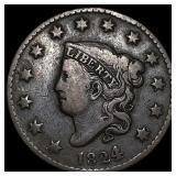 1824 Coronet Head Large Cent LIGHTLY CIRCULATED