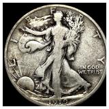 1919-D Silver Walking Liberty Half Dollar  LIGHTL