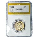 1951 Washington Silver Quarter PGA MS66+