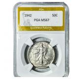 1942 Walking Liberty Half Dollar PGA MS67