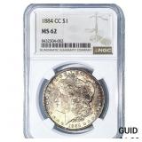 1884-CC Morgan Silver Dollar NGC MS62