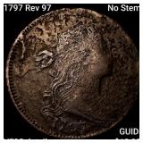 1797 Rev 97; No Stems Draped Bust Large Cent LIGHT