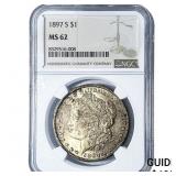 1897-S Morgan Silver Dollar NGC MS62