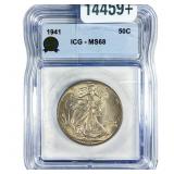 1941 Walking Liberty Half Dollar ICG MS68