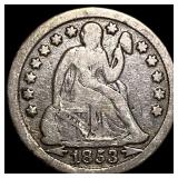 1853 Arrows Seated Liberty Dime LIGHTLY CIRCULATED