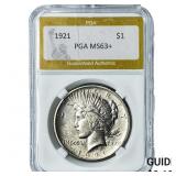 1921 Silver Peace Dollar PGA MS63+
