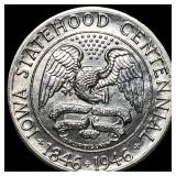 1946 Silver Iowa Centennial Half Dollar CHOICE BU