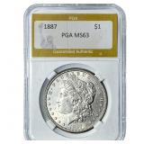1887 Morgan Silver Dollar PGA MS63