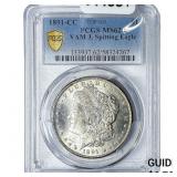 1891-CC Morgan Silver Dollar PCGS MS62 VAM 3