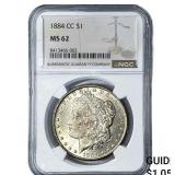 1884-CC Morgan Silver Dollar NGC MS62