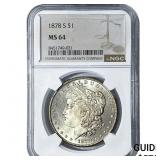 1878-S Morgan Silver Dollar NGC MS64