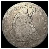 1865 Seated Liberty Silver Half Dollar NICELY CIRC