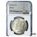 1883-CC Morgan Silver Dollar NGC MS63