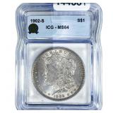 1902-S Morgan Silver Dollar ICG MS64