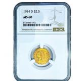 1914-D $2.50 Gold Quarter Eagle NGC MS60