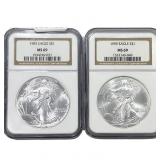 [2] 1987-1999 Silver Eagle NGC MS69