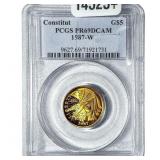 1987W 1/4oz Gold Commemorative $5-Constitut. PCGS