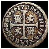 1738 Colonial Spain Silver 1/2 Real HIGH GRADE