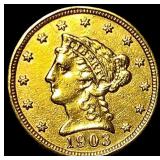 1903 Liberty Head Gold Quarter Eagle $2.50  CHOIC