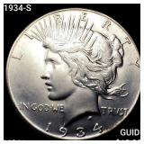 1934-S Silver Peace Dollar UNCIRCULATED +