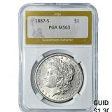 1887-S Morgan Silver Dollar PGA MS63