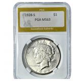 1928-S Silver Peace Dollar PGA MS63