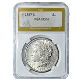 1887-S Morgan Silver Dollar PGA MS63