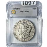 1878 8TF Morgan Silver Dollar ICG VF20