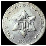1852 Silver Three-Cent Piece CLOSELY  UNCIRCULATE