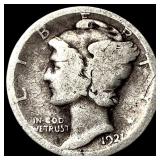 1921 Silver mercury dime NICELY CIRCULATED