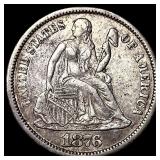 1876-CC Silver Seated Liberty Dime  UNCIRCULATED