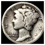 1921 Silver Mercury Dime LIGHTLY CIRCULATED