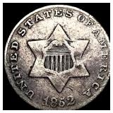 1852 Silver Three-Cent Piece NEARLY  UNCIRCULATED